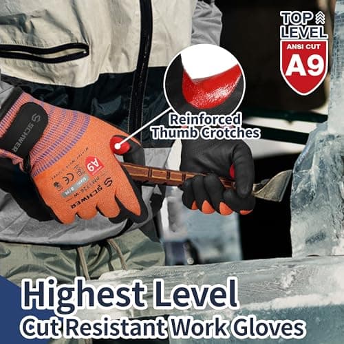 Schwer FreezeGuard-X Winter Work Gloves for Men and Women, ANSI A9 Cut Resistant Glove for Extreme Protection, Freezer Gloves With Super Grip, Thermal Insulated, PM3326-W (XXL,1 Pair) - Thumbnail 3