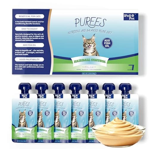 IFELLO PET Cat Food Toppers, Squeezable Puree Functional Cat Treat & Meal Topper for Hair Ball Control – Chicken Tuna Blend with Fish Oil – Grain-Free, 2.8 oz x 7 Pouches (19.7 oz Total) - Image 1