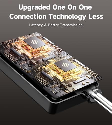 Wireless Microphones, Wireless Microphone with One-to-One Chip Connection, 40H Rechargeable Battery, 200FT Range, Plug and Play, Ergonomic Design,Less Latency Microphone for Singing Video Recording - Thumbnail 3