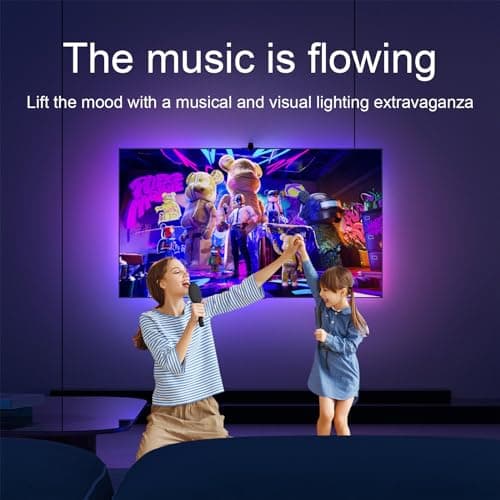MIHEAL TV LED Backlight with AR Sensor,9.84FT RGB Strip Lights for 32-50 inch PC, TV & Monitor, Smart TV Lights Behind that Sync with Screen, Compatible with App Music Sync, for Gaming Room - Thumbnail 4