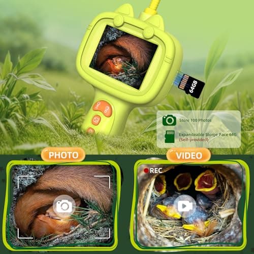 Daxiongmao Borescope Camera with Light for Kids | STEM Science Educational Toy for 3 4 5 6 7 8 Years Old Boys & Girls | Birthday Gift for Outdoor Adventures & Nature Discovery（Yellow） - Thumbnail 5