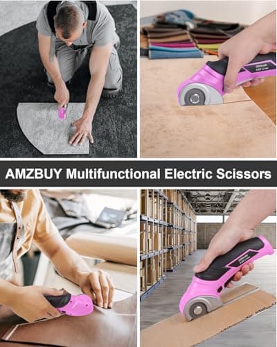 Stocking Stuffer for Women Gifts - Cordless Electric Scissors Cardboard Cutter Power Tools for Men Heavy Duty Box Shears with Safety Lock for Cardboard, Crafting, Carpet, Leather - Thumbnail 5