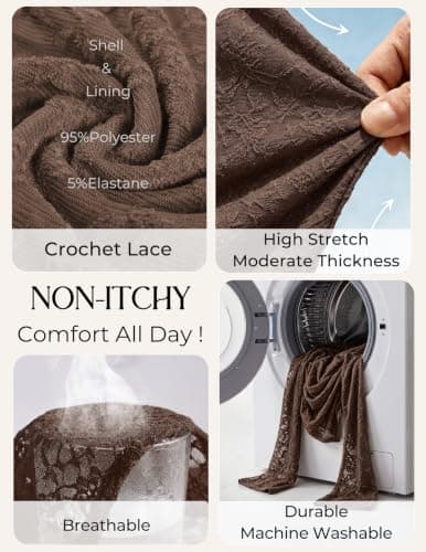 GRACE KARIN Womens Lace Top Sheer Bell Long Sleeve Ruched Asymmetrical Boho Western Clothes Fitted Mesh Peplum Tops Flowy, Coffee Rose, X-Large - Thumbnail 5