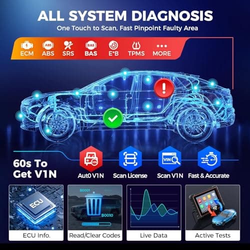 Autel Scanner MaxiCOM MK900: 2026 Updated as MK900BT MK900-BT MX900 Bidirectional Diagnostic Tool, 8in Up of MK808S MK808BT Pro MX808S 808Z, 3K+ Active Tests, 40+ Service, CAN-FD&DOIP, All System, FCA - Thumbnail 5