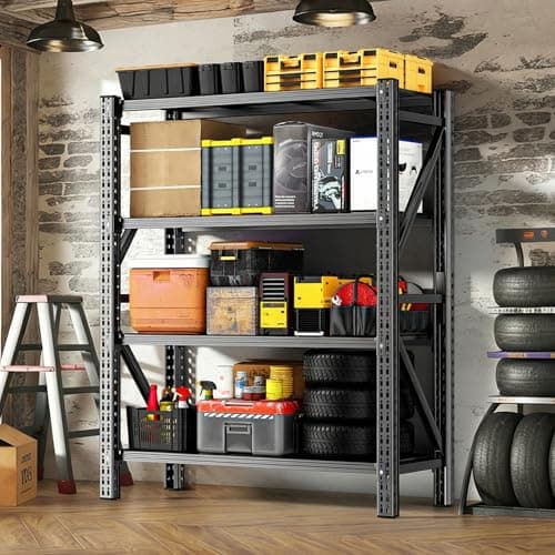 Lionhon Heavy Duty Garage Shelving, 36" W x 16" D x 71" H, 3000 LBS Capacity, 4-Tier Adjustable Metal Storage Shelves, Reinforced Steel Storage Rack for Garage, Basement, Utility Room