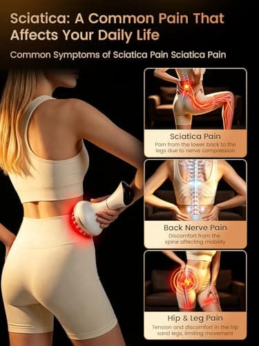 Huxerol Sciatica Pain Relief Devices – Deep Tissue Massager with Multi-Mode Technology, Heat & Light, Targeted Relief for Sciatic Nerve & Lower Back Pain - Thumbnail 4