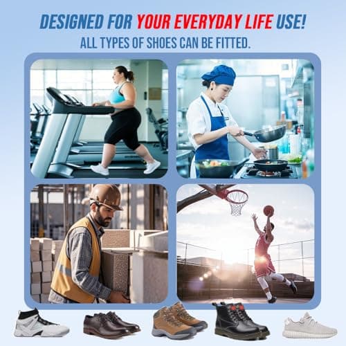 AOBEKOS Heavy Duty Plantar Fasciitis Insoles Men Women, 240lbs Ultimate Comfort High Arch Support Shoe Inserts, Work Boot Orthotic Insoles for Plantar Fasciitis, Flat Feet, Pronation and Heel Pain - Thumbnail 6