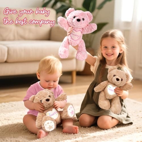 MYPHNEX Personalized Teddy Bear Stuffed Animal, Custom Bear Plush with Embroidered Name, Toys for 1 2 3 Year Old Baby Girls Boys, Customized Christmas Birthday Gifts for Infant Toddler Newborn (Bear) - Thumbnail 2