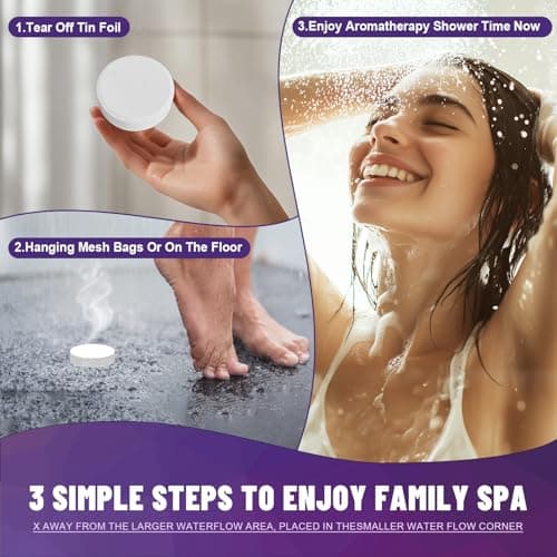 Shower Steamers Aromatherapy Gifts for Women & Men, Fathers Day Gift for Dad Husband from Wife Daughter, 8-Pack Shower Bombs Organic Essential Oils Relaxation & Self Care Gifts for Wife - Thumbnail 5
