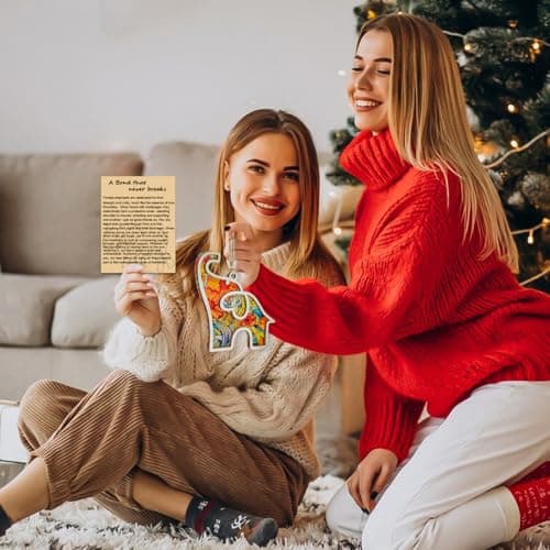 Best Friend, Friendship Elephant Ornament with Story Card, Elephant Gifts for Women, for Women, Sister, Bestie, Unique Friendship Christmas Ornaments - Thumbnail 2