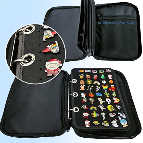 miiinaps Black 6 Binder Enamel Pin Display Bag,Pin Books For Collectors,Pins Board Storage Organization Box Can Holds Pins, Brooches,Paper Clips,Sports medal.(Black 6 Binder,Without Accessories) - Thumbnail 3