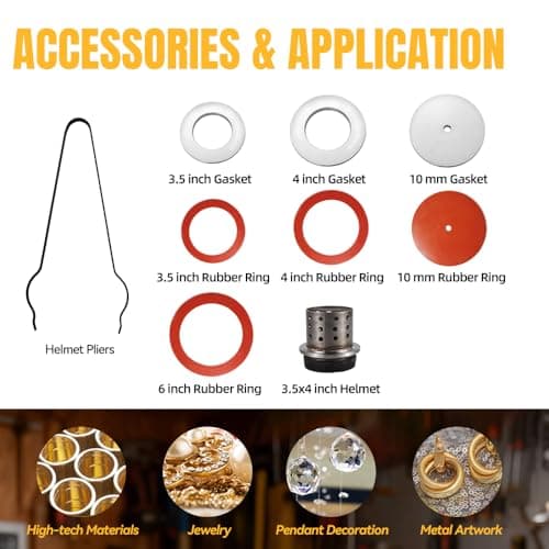 Professional Vacuum Casting Machine 2L, 375W Dual Voltage 110V/220V, Investment Casting System with 34.5cm Plate, Bell Jar, Gaskets for Jewelry Making, Metal Artwork, HH-CX01 - Thumbnail 6