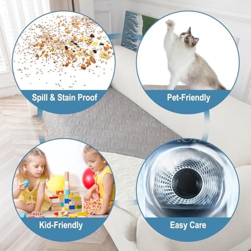 Genina 100% Waterproof Couch Cover for 3 Cushion Couch Sofa Cover for Dogs, Anti-Slip Sofa Covers Washable Couch Covers for Sectional Sofa L Shape Couch Protector, 1 Piece (Light Gray, Sofa Large) - Thumbnail 4