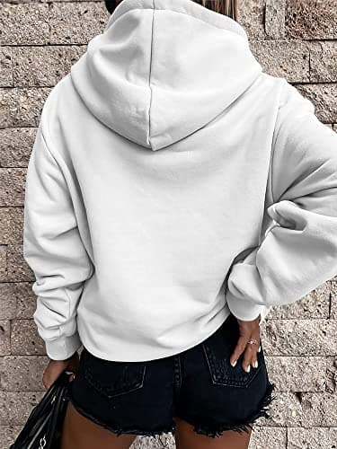 STOLKISS Women’s Casual Solid Hoodies Classic Long Sleeve Loose Sweatshirts Crew Neck Lightweight Pullover Tops with Pockets - Thumbnail 4