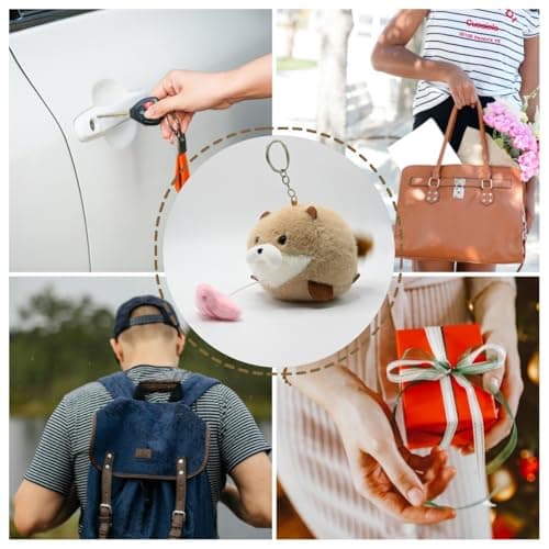 enttgo Funny Otter Keychain Wagging Up Tail Rotating Novelty Plush Animal Cute Plush Otter Spin Keyring for Men Women - Thumbnail 3