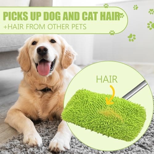 Wzxlj.Y 6 Pack Reusable Mop Pads Refill Compatible with Swiffer Sweeper Mop, Microfiber Wet Mopping Cloths for Floor Cleaning, Ideal for Home Cleaning Washable Floor (Green-6 Pack) - Thumbnail 2