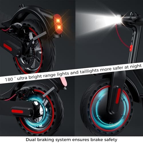 Electric Scooter for Big Kid, Escooter with 350W Motor, 3 Speed & 21-Mile Range, 8.5" Pneumatic Tires & Drum Brakes, Foldable Commuting Electric Scooter for Adults - Thumbnail 6