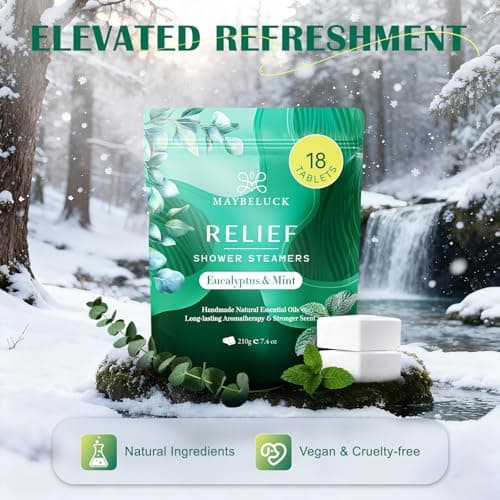 Maybeluck Shower Steamers Aromatherapy 18 Pack – Mothers Day Gifts, Eucalyptus for Shower, Aromatherapy Birthday Gifts for Women & Men, Stress Relief & Relaxation Self Care – Eucalyptus & Mint - Thumbnail 5