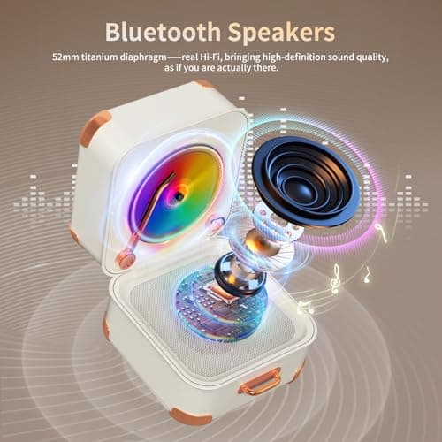 MEI SHUO PIN Portable Bluetooth Speaker,Mini Record Player,HD Sound Quality, Mini Bluetooth Speaker, up to 8 Hours of Play Time,TWS Pairing,Suitable for Family Parties, Outdoor Travel, Birthday Gifts - Thumbnail 3