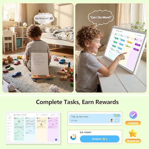 Digital Calendar – 27 Inch Electronic Wall Calendar & Chore Chart, Smart Family Organizer with Interactive Touchscreen Display, Wall Mount in Portrait or Landscape - Thumbnail 3