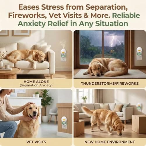 4-Pack Dog Calming Diffuser Kit (1 Diffuser + 3 Refills), Plug-in Pheromone Calming Diffuser for Dog, 90-Day Supply, Covers 700 sq ft, Safe & Odorless Stress Relief Solution, Promotes Relaxed Behavior - Thumbnail 3