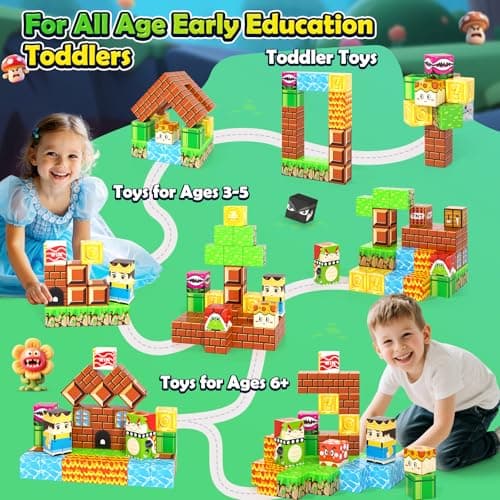 Soyee Magnetic Blocks Travel Toys with Portable Metal Tin - STEM Magnet Building Blocks Toddler Kids Toys for 3 4 5 6 7 8 Year Old Boys & Girls Xmas Birthday Gifts Stocking Stuffers Party Favor - Thumbnail 3