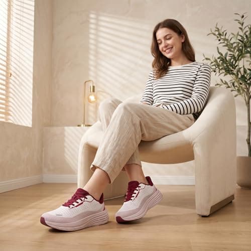 Wirpex Women's Wide Toe Box Walking Shoes–Non Slip Comfortable Cushioned Fashion Sneakers for Bunions Lightweight Zero Drop Tennis Running Shoe with Roomy Fit Beige Size 10.5 - Thumbnail 2