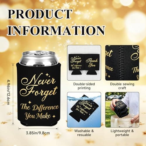 Appreciation Gifts for Coworkers, Employee, Bosses, Mentor, Teacher, Can Cooler Sleeves Holder Pack of 12, Thank You Gifts, End of Year, Retirement Farewell Going Away Birthday Gift, for Women/Men - Thumbnail 2