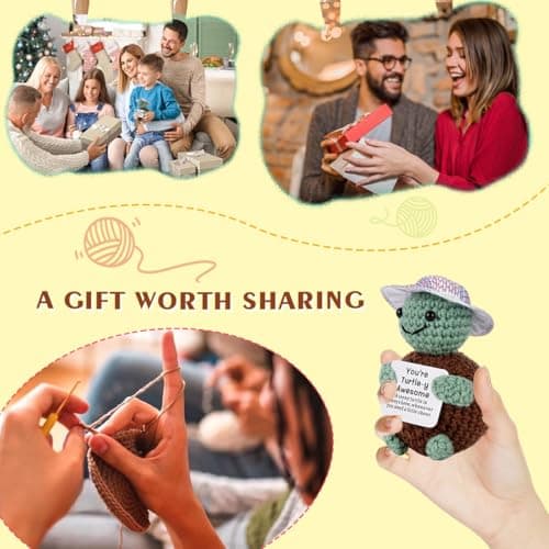 Gifts for Him Her, Positive Crochet Animals, Encouragement Gifts for Women Men, Emotional Support Crochet Gift, for Holidays Such as Mothers Day Fathers Day Graduation Ceremonies Birthdays - Thumbnail 5