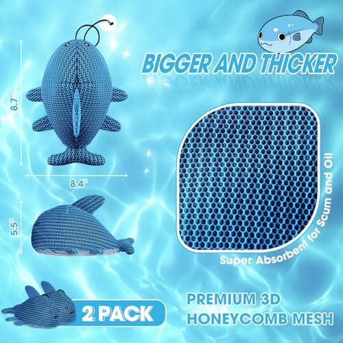 MTWEAR Hot Tub Scum Absorber, Hot Tub Accessories, Spa & Pool Scum Eliminating Balls,Hot Tub Scum Sponge for Hot Tub Oil Absorbing Sponge for Hot Tub Skimmer, Hot Tub Sponge Scum Remover (Fish) - Thumbnail 2