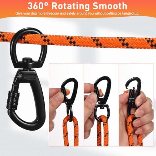 Dog Tie Out Cable for Camping 50ft, Dog Runner for Yard Hold up to 350lbs, Portable Dog Camping Essentials for Outside - Thumbnail 4