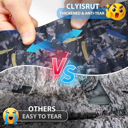 Waterproof Kayak Canoe Cover Accessories, Boat Outdoor Oxford Storage Marine Cockpit Dust Cover UV Protection Ultra Strong Sunblock Shield for Fishing Boat Kayak Canoe (10-11.5FT, Dark Camouflage) - Thumbnail 3