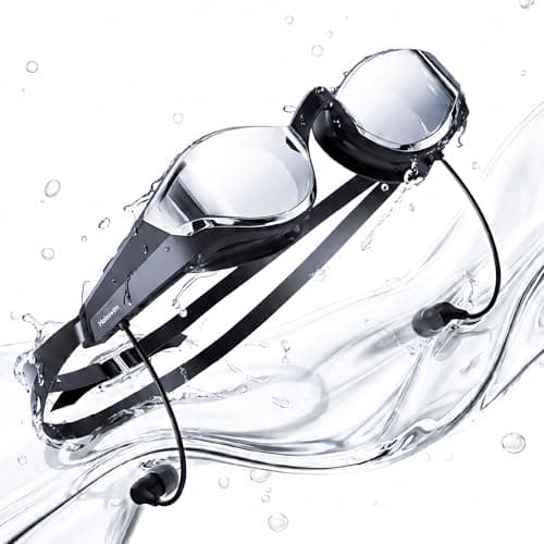 SollaWave AI Music Smart Goggles Swimming Headphones, Real-Time Voice Feedback + 4GB MP3 Player, 9-Axis Motion Tracking Swimming Earbuds, IP68 Waterproof Headphones for Swimming with App & AI Analysis - Image 1