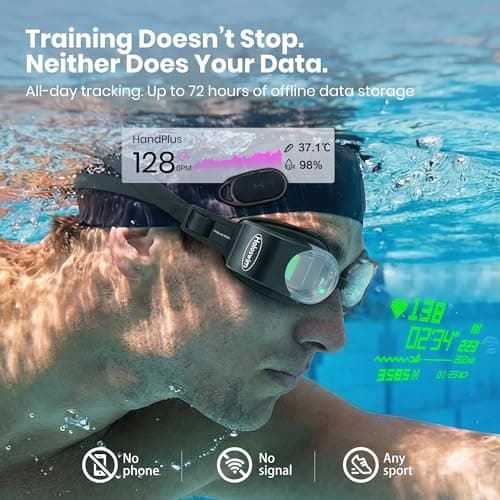 HandPlus Heart Rate Monitor, Comfort Training-Grade Optical Fitness Tracker, Advanced Optical HR with Zone Accuracy, 72h Offline Storage, Bluetooth & ANT+ for Fitness Training - Thumbnail 5