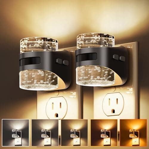 L LOHAS LED Motion Sensor Night Light, Bubble Night Lights Plug into Wall,2 Pack 5CCT Color Temperature Change Night-Light,Dimmable Nightlights with Dusk to Dawn Sensor for Rooms Bathroom Hallway