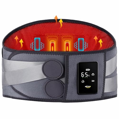 ALLJOY 67" Cordless Heating Pad for Back Pain Relief FSA Eligible HSA, Mothers Day Gifts for Women Mom Men Dad, Portable Lower Back Massager with 3 Heat 5 Vibration, Wireless Heating Pad for Cramps - Image 1