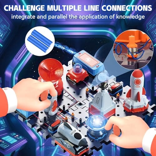 STEM Circuit Kit for Kids Ages 6+, 32PCS Electronics Exploration Kit with 150+ Creative Projects for Home & School Learning, Educational Physics Science Toy Gift for Boys Girls - Thumbnail 3