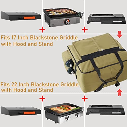 EUTRKei Griddle Cover for Blackstone 22 Inch Grill, 17" Griddle Carry Bag Accessories, Accommodate With Hood and Stand, Wear Resistant (Only Bag) - Thumbnail 5