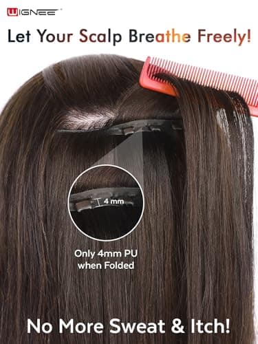 WIGNEE OVO Brown Hair Extensions – 20 Inch, 100% Remy Human Hair, Dual Hand-Tied Double Invisible Weft, Micro Beaded Sew-In, Glueless, Seamless Soft Silky Hair Extensions - Thumbnail 4