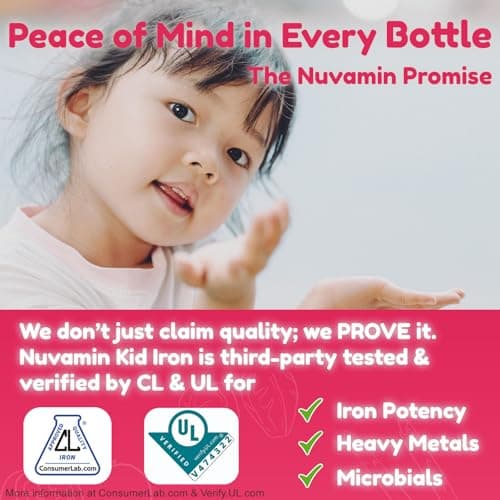 Nuvamin – Liquid Liposomal Iron Drops for Baby, Toddlers, Kids, & Teens, 2Fl.Oz (60ml), 120 Daily Serving. Great Taste - All Natural - Vegan - No Metallic Aftertaste, Berry Flavor - Thumbnail 3