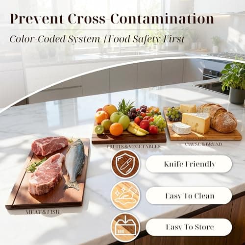 Book Cutting Board Set with Wooden Stand-Wooden Kitchen Cutting Boards That Look Like Books for Vegetables Cheese Meat, Chopping Board Gift Set for Home Cooks & Kitchen Decor - Thumbnail 3