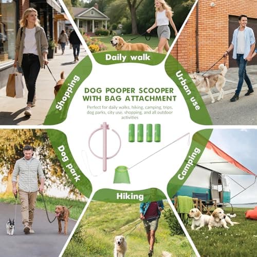 Dog Pooper Scooper, 43" Extendable Pooper Scooper Long Handle with Bag Attachment(120pcs), Portable Poop Scoop for Small Medium Large Dogs, No Touch Avoid Bending Over, Suit for Yard, Park, Wild,City - Thumbnail 6