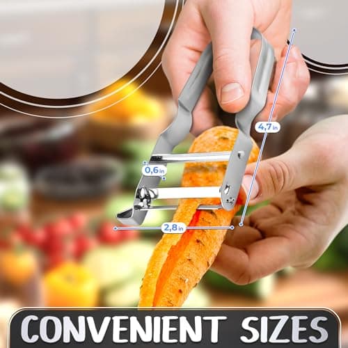 Vegetable Peeler with a Sharp Blade for Easy Peeling Hard Vegetables – 4.7 x 2.8 in Y-Shaped Stainless Steel Potato Peeler, Ergonomic Non-Slip Handle – Kitchen Tool for Carrots, Fruit & Root Veggies - Thumbnail 2