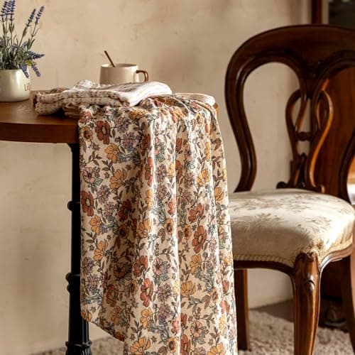 CIVARUA KIDS Muslin Swaddle Blankets for Newborn, 4 Pack Cotton Baby Blanket, Large 31.5 x 43.3 inch Breathable Soft Receiving Blanket, Essentials Swaddle Wrap Burping Clothes, Vintage Flowers - Thumbnail 3