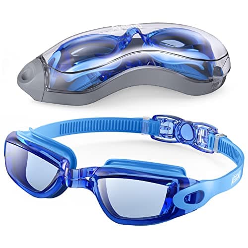 Aegend Swim Goggles, Swimming Goggles No Leaking Anti Fog UV Protection Triathlon Swim Goggles with Free Protection Case for Adult Men Women Youth Kids Child, Multiple Choice
