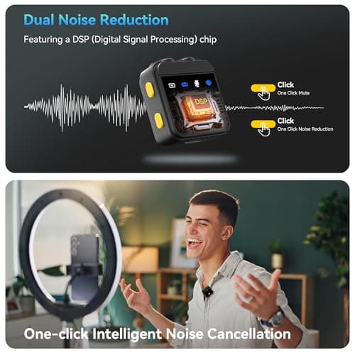 Anilivo Wireless Lavalier Microphone for iPhone/iPad with Lightning Mini Lapel Mic Wireless, 48KHz/24Bit, 150ft Range, Noise Cancellation, 70H Battery for Video Recording and Streaming - Thumbnail 3