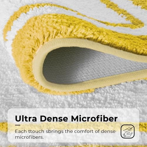 GRANNY SAYS Microfiber Bathroom Rugs Non Slip Washable, Water Absorbent Bathroom Mats for Tub Non Slip, Soft Bath Mats for Floor & Shower, Long Bath Rug, 24" x 36", Yellow - Thumbnail 6