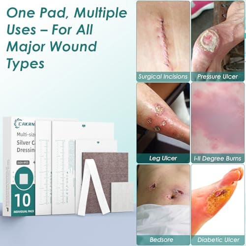 Calcium Alginate Wound Dressing Pads,Multi-Size First aid kit,[10 Individual Pack], High Absorbency Dressing for Wounds Care - Thumbnail 6