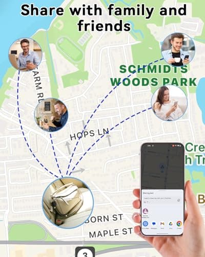 Android Tracker Smart Tags -4 Pack, Bluetooth Luggage Tracker Anti Lost Keys Finder/Item Locator with Holder Case Work with Google's Find Hub for Key, Backpack, Luggage, Wallet, Precise Position - Thumbnail 4