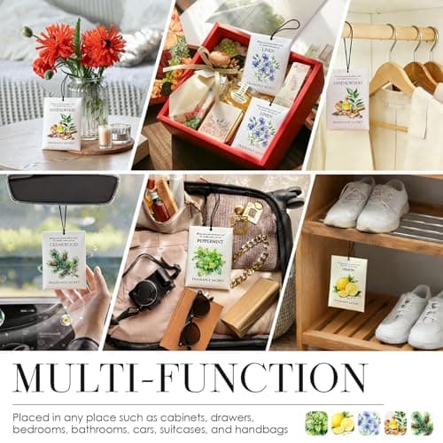 HOMELLAX Cedarwood Scented Sachet Bags - 12 Pack Drawer & Closet Freshener, Long Lasting Odor Eliminator for Wardrobes, Cars & Storage, Home Fragrance Air Freshener Sachets - Thumbnail 6